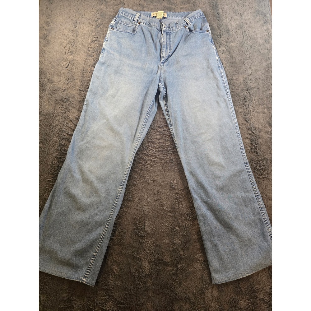 Orvis Sporting Traditions Light Wash Wide Leg High Rise Jeans Womens 10 RN 70534